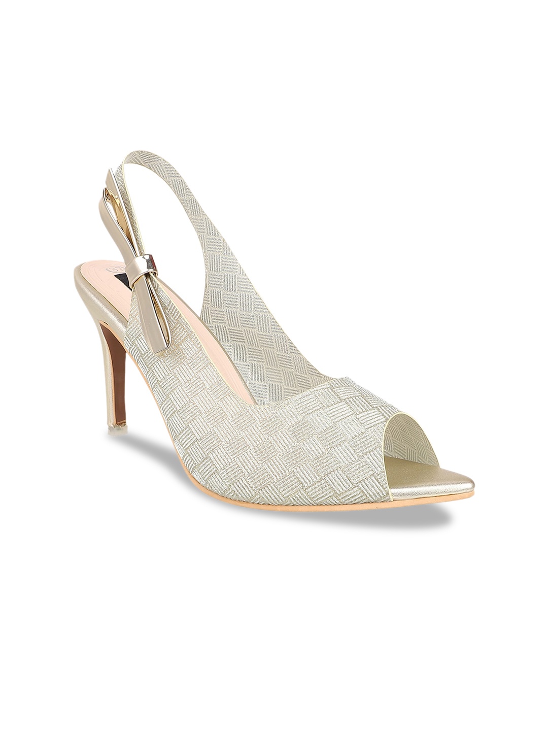 

Sherrif Shoes Women Champagne Embellished Peep Toes