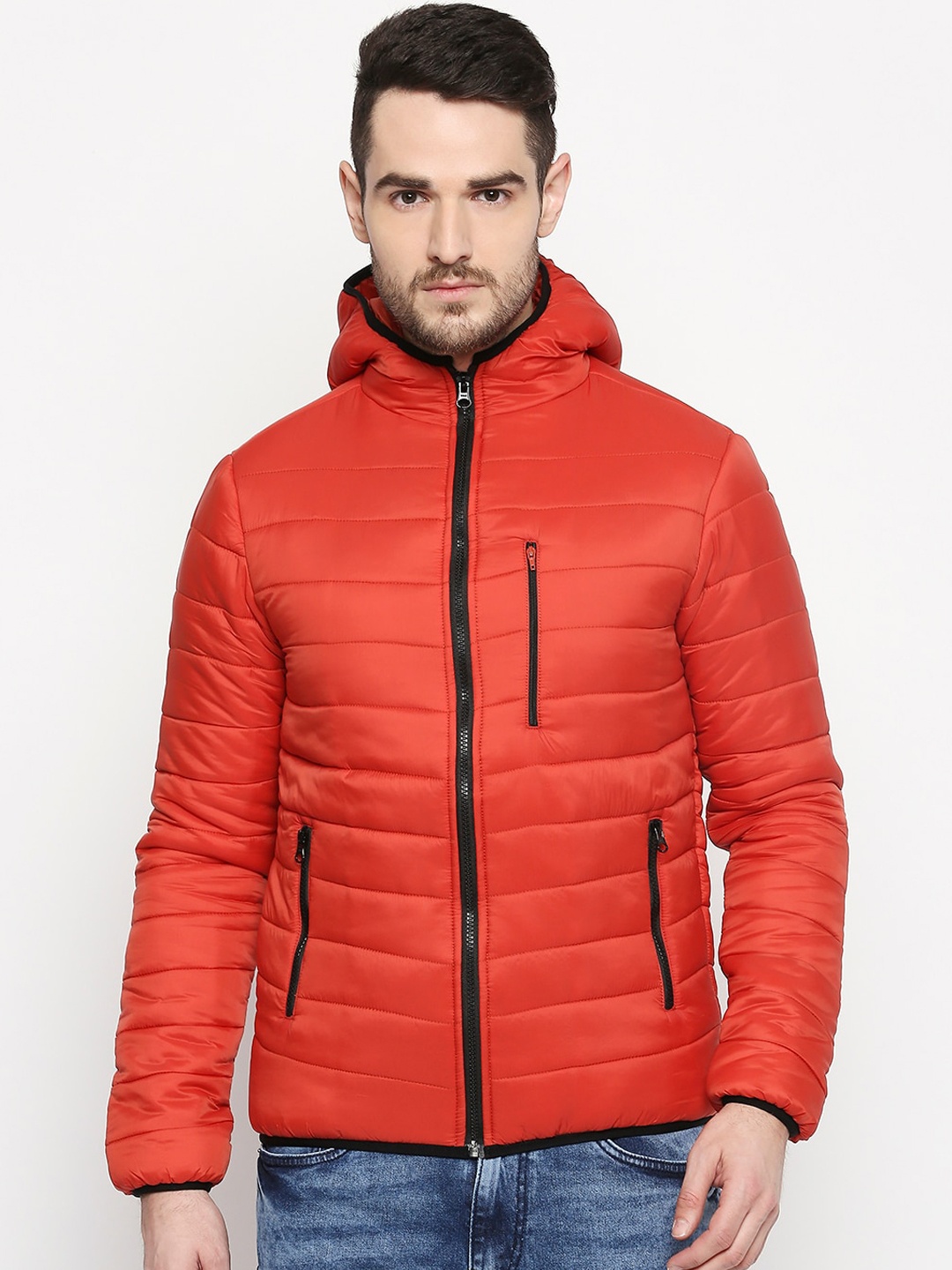 

People Men Rust Solid Puffer Jacket