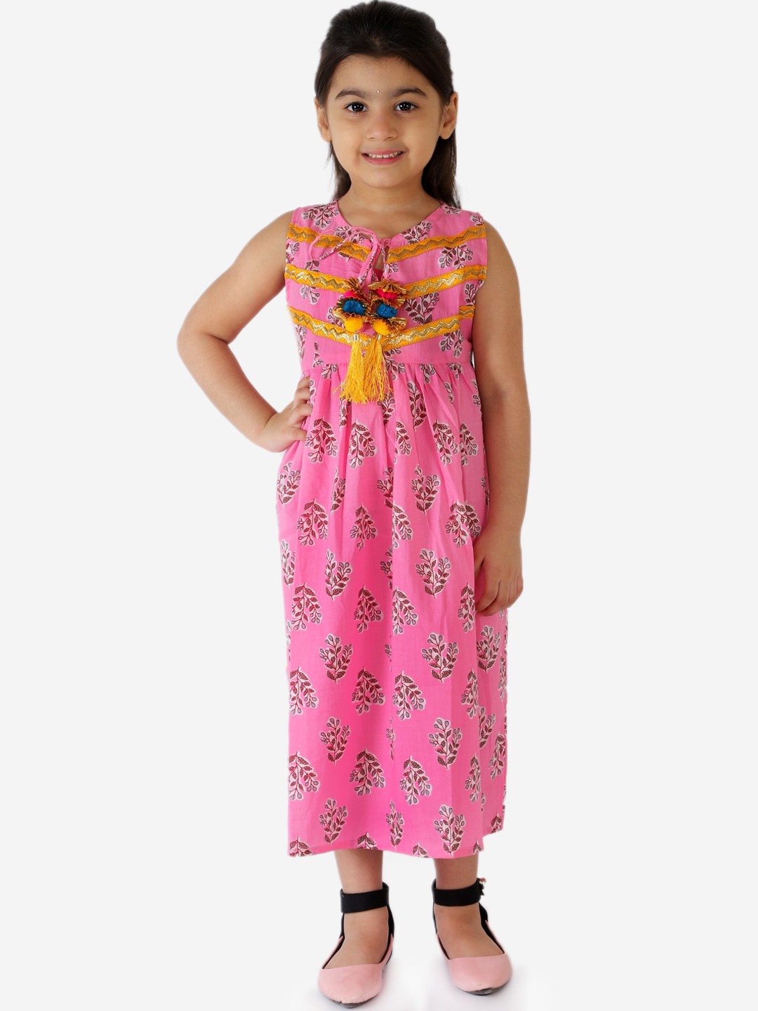 

KID1 Girls Pink Printed Fit and Flare Dress