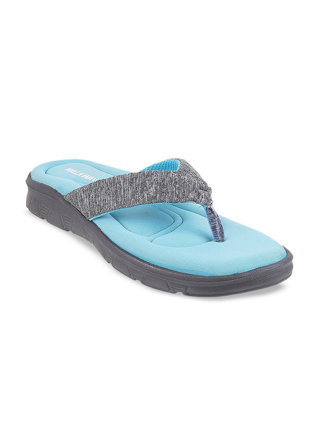 

WALKWAY by Metro Women Grey & Blue Self Design Thong Flip-Flops