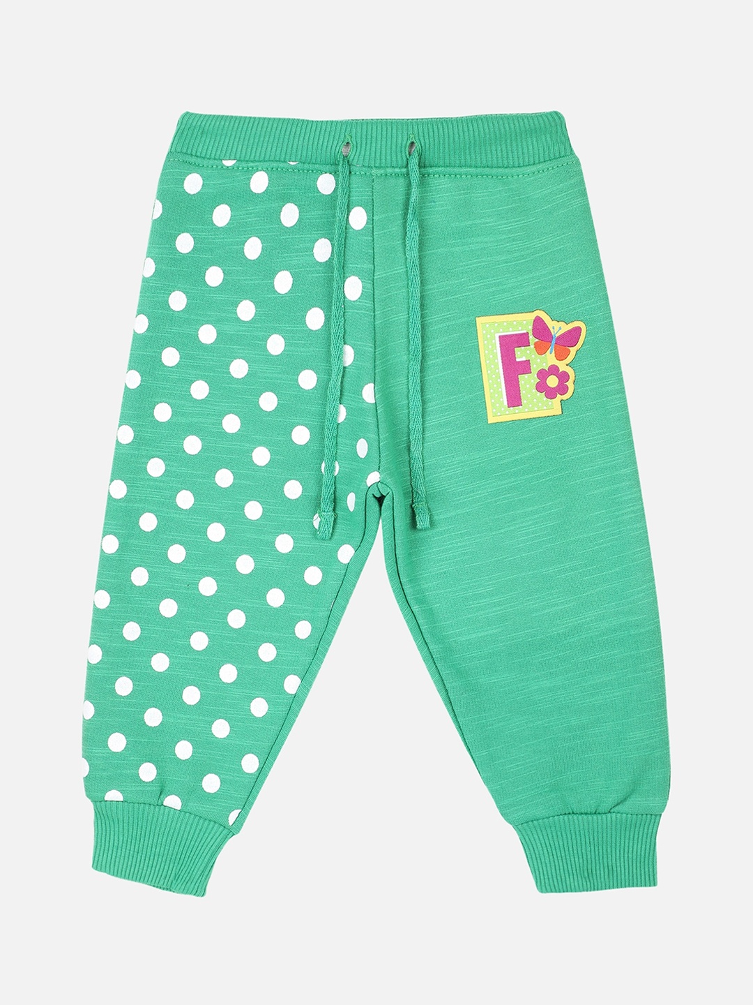

Bodycare First Girls Green Polka Dots Printed Joggers