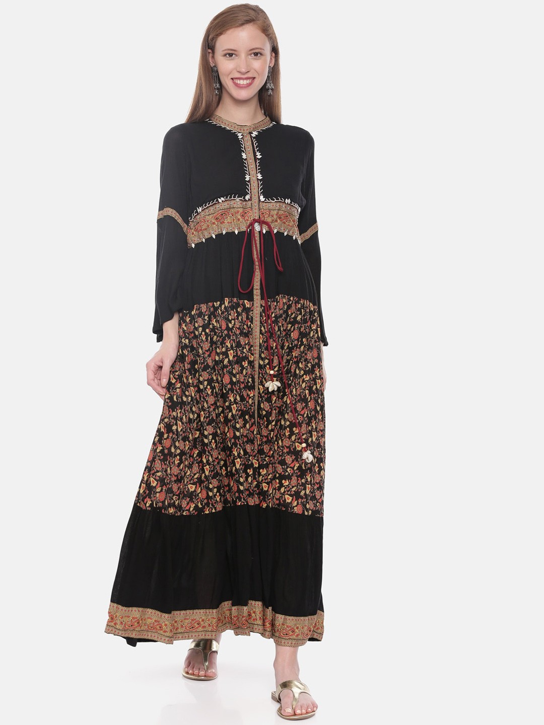 

Neerus Women Black Printed A-Line Kurta