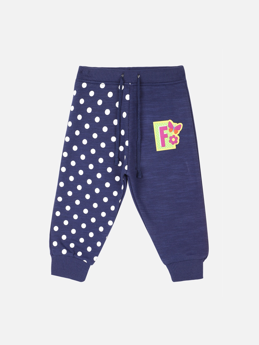 

Bodycare First Infant Girls Navy Blue & White Polka Dots Printed Joggers