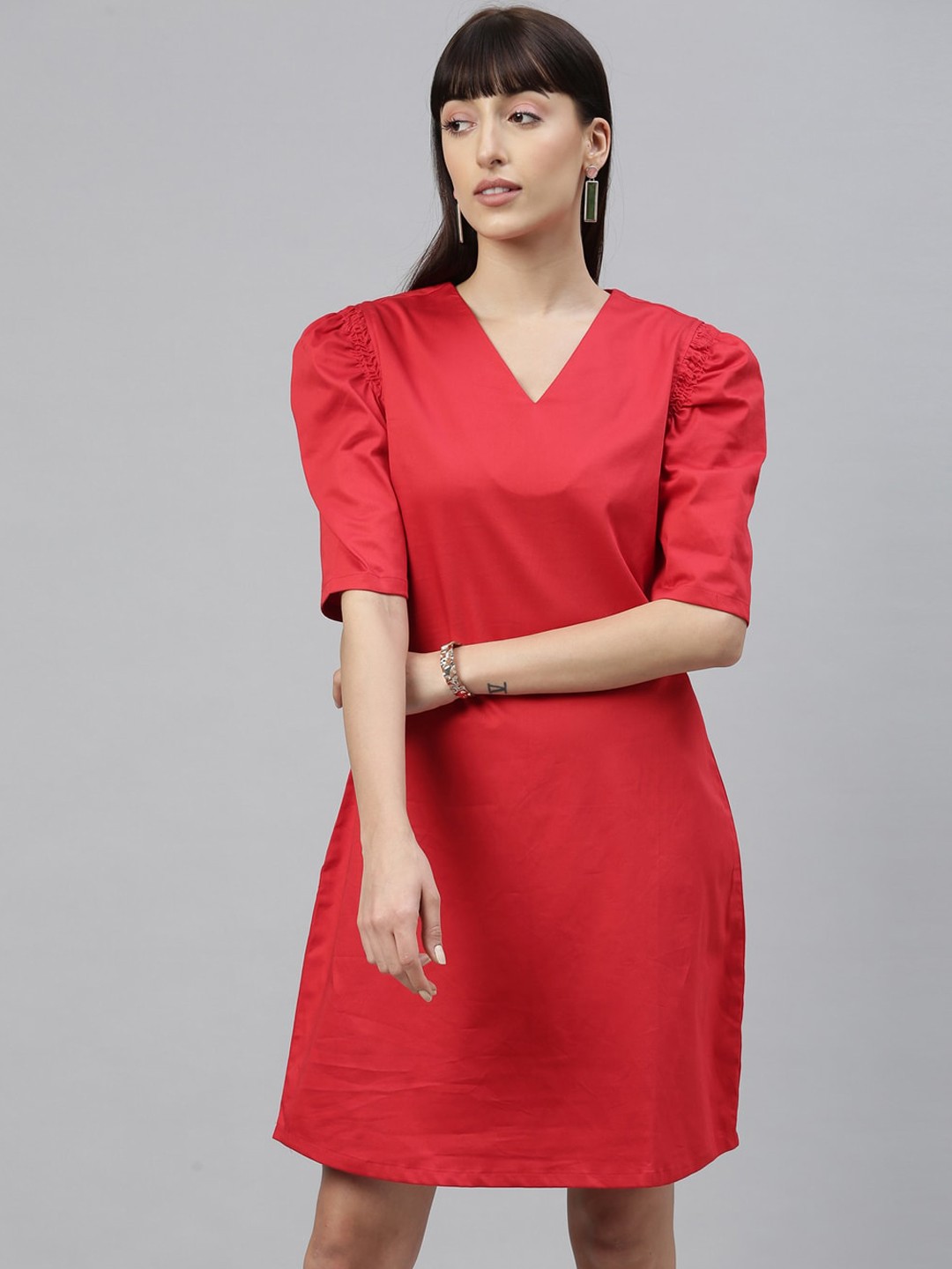 

RAREISM Women Red Solid A-Line Dress