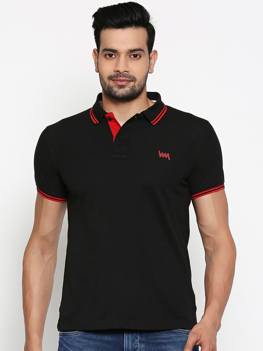 

Lawman pg3 Men Black Solid Polo Collar T-shirt