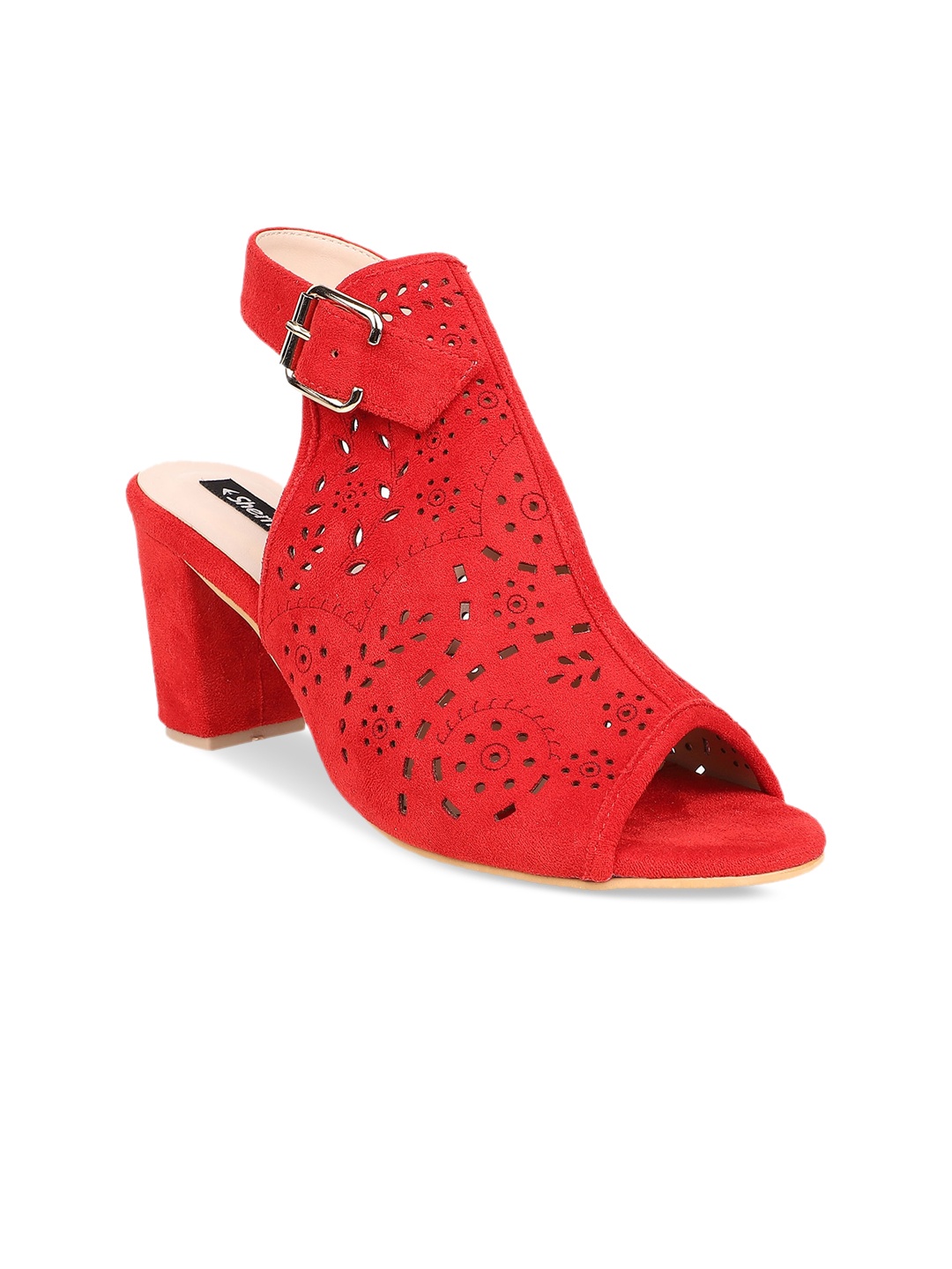 

Sherrif Shoes Women Red Solid Suede Heels