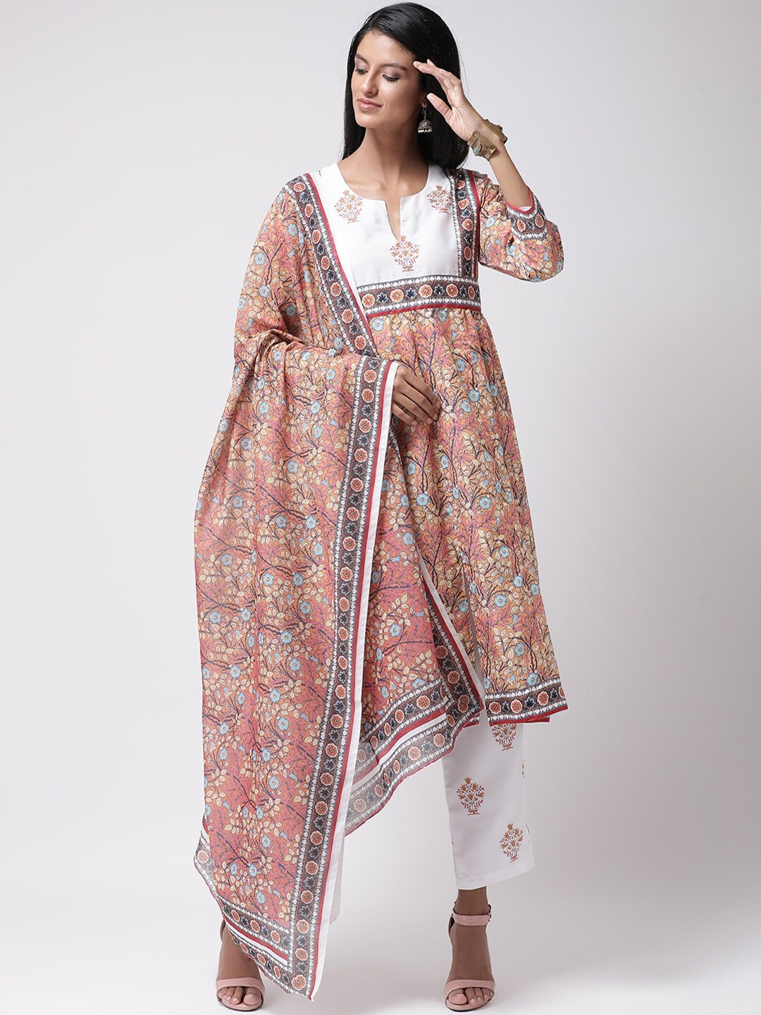 

Hangup Women Orange & Blue Printed Hangup Dupatta