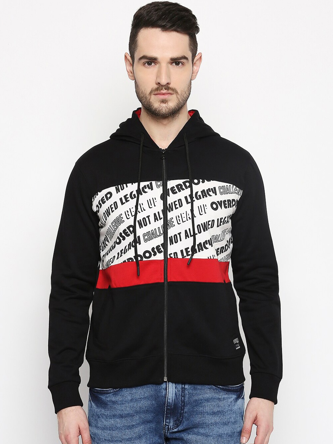 People Men Black Printed Sweatshirt