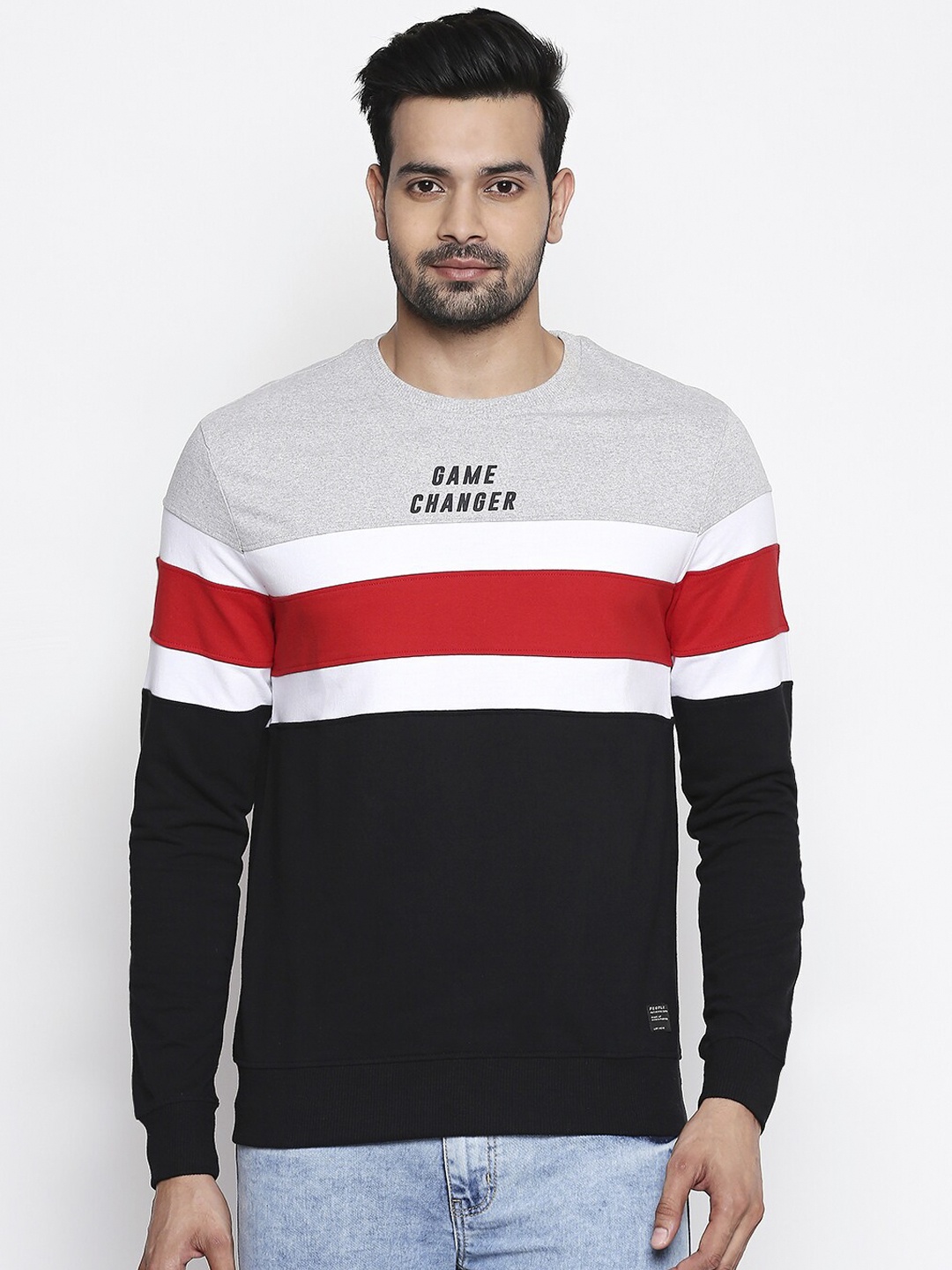

People Men Multicoloured Striped Sweatshirt, Multi