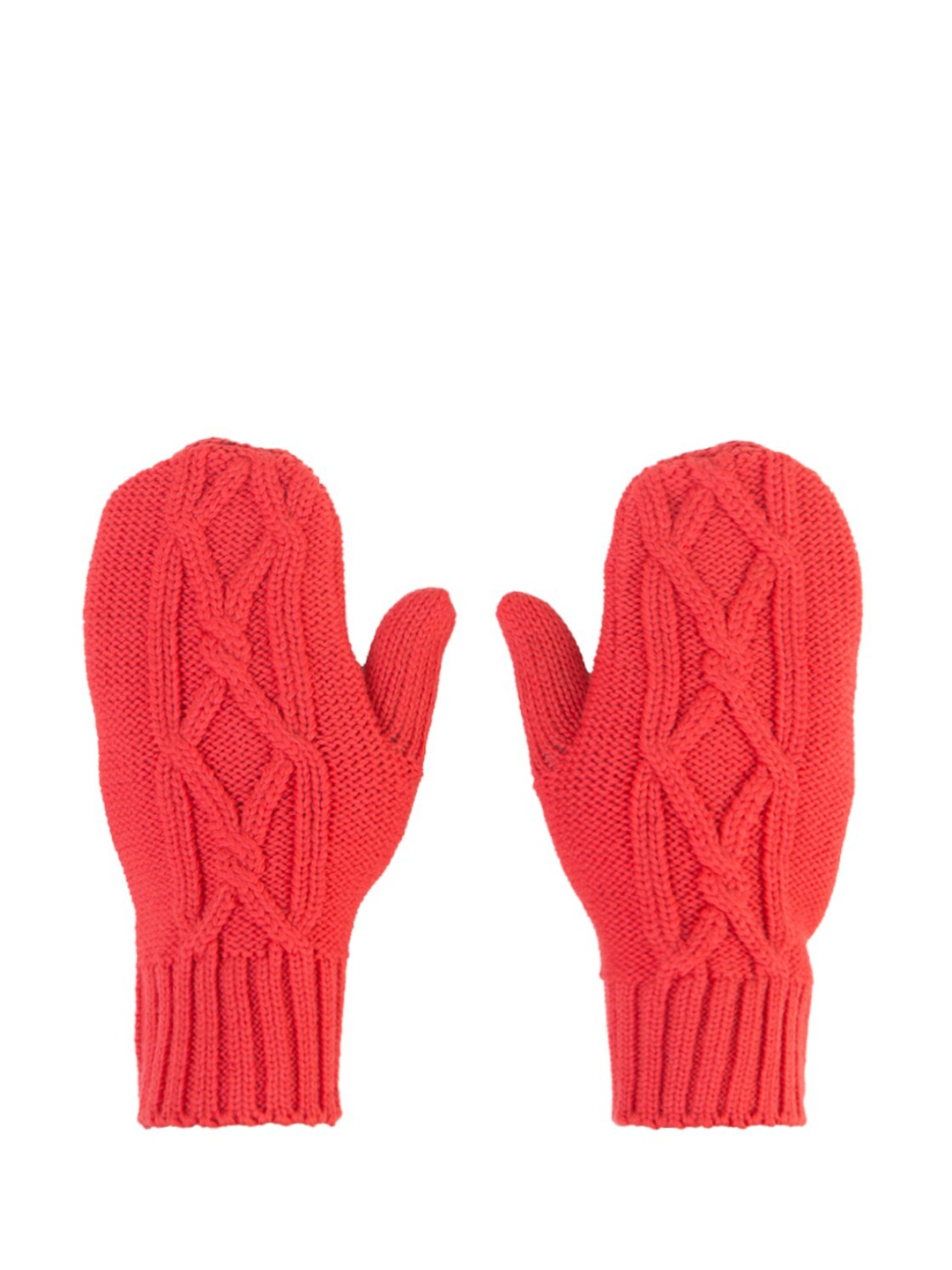 

Kosha Boys Red Self Design Woollen Mittens