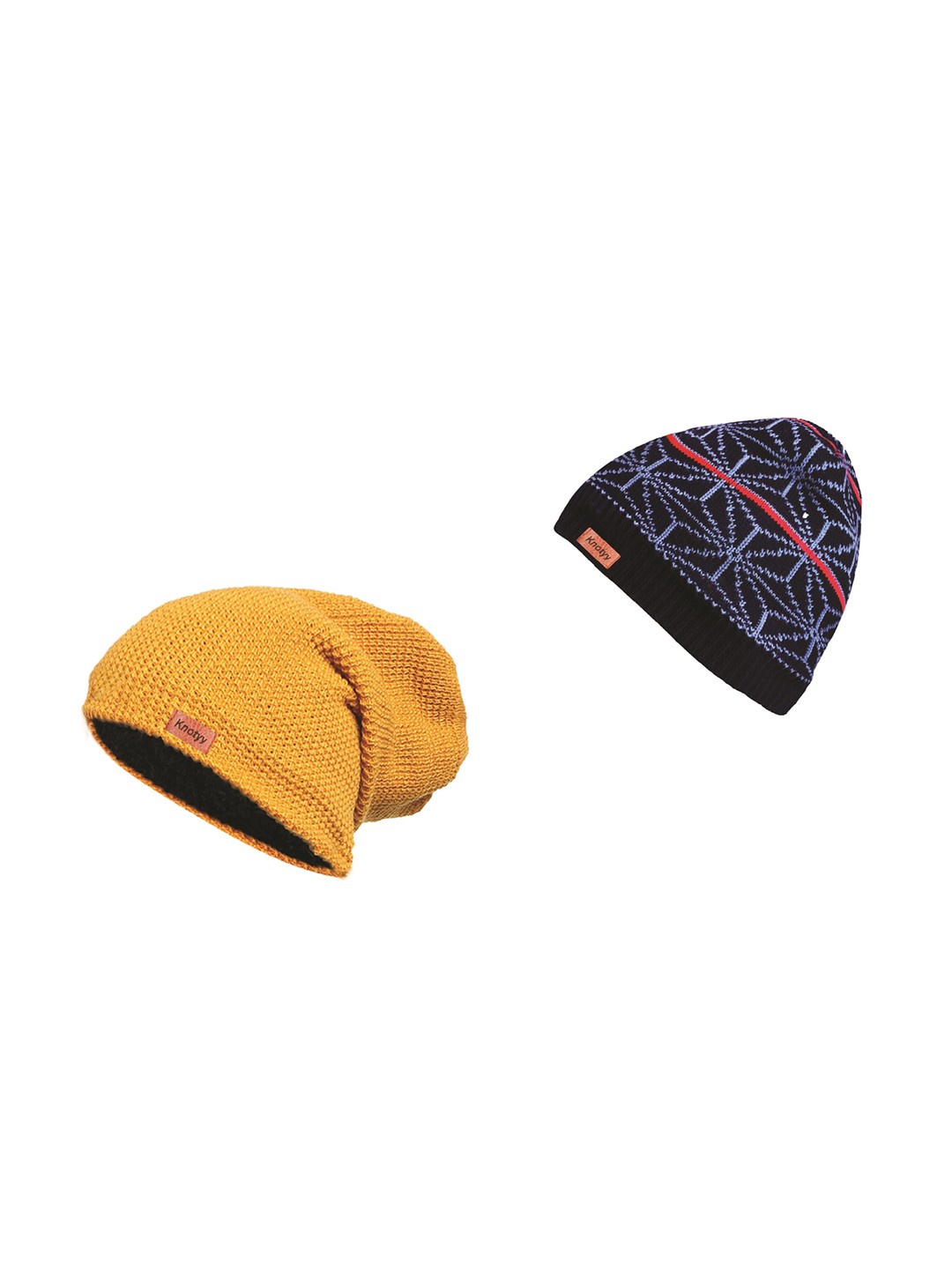 

Knotyy Unisex Pack of 2 Beanies, Blue