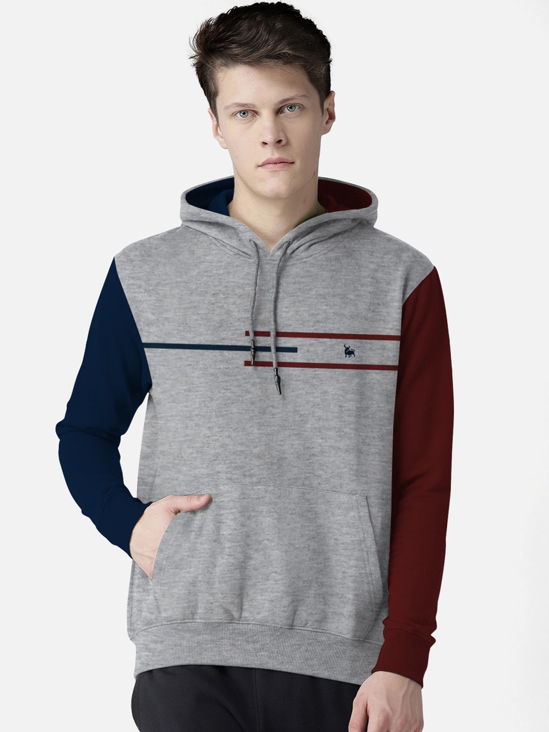 BULLMER Men Grey Solid Sweatshirt