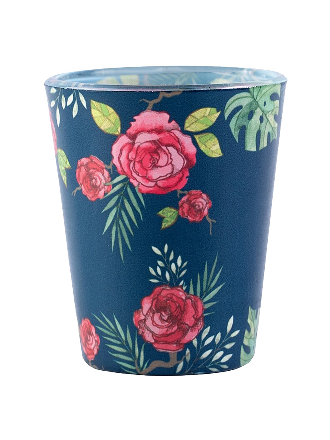 

KOLOROBIA Set of 4 Blue & Red Misty Morning Roses Shot Glasses 30 ml