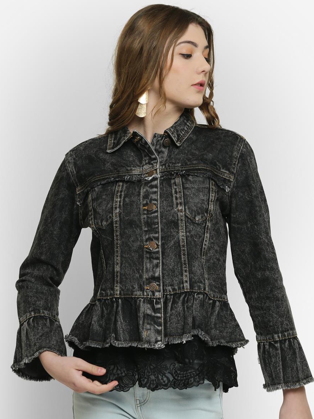 

Kotty Women Black Denim Jacket