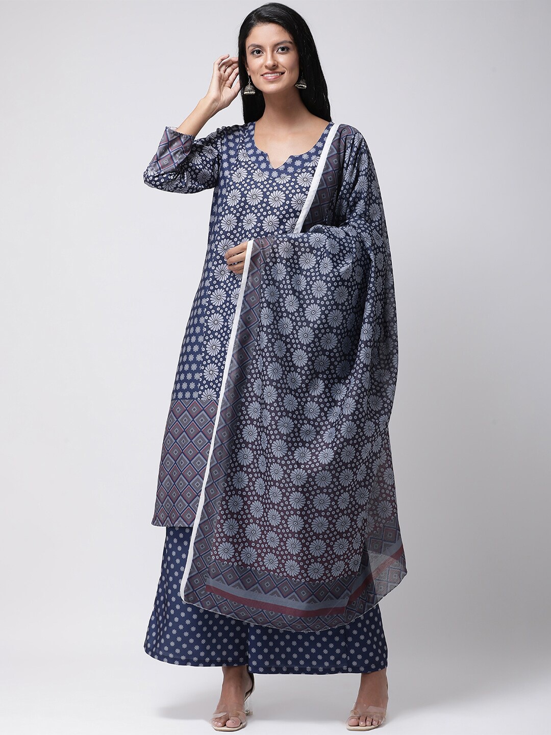 

Hangup Women Blue & White Printed Hangup Dupatta