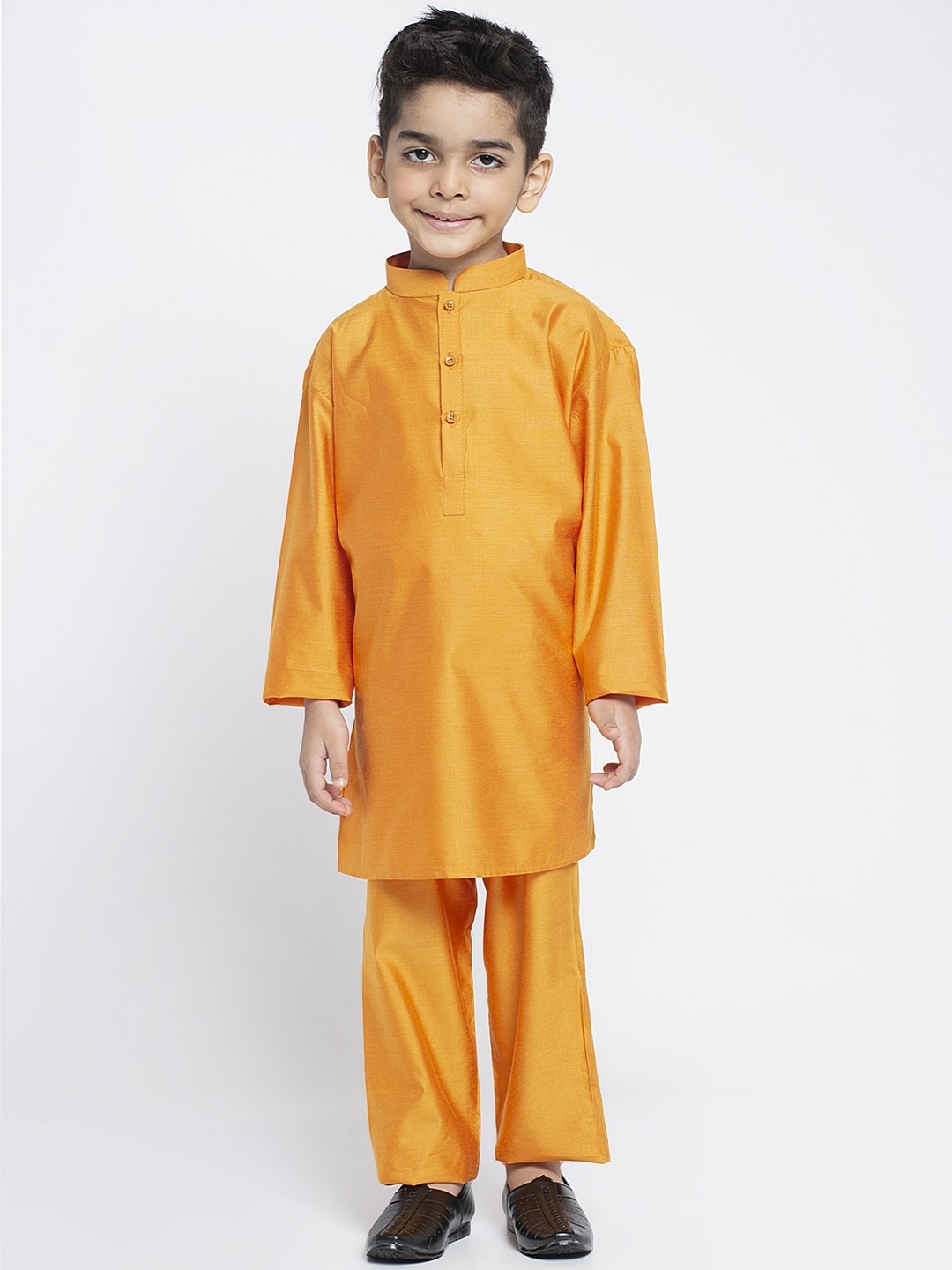 

MAXENCE Boys Yellow Solid Kurta with Salwar