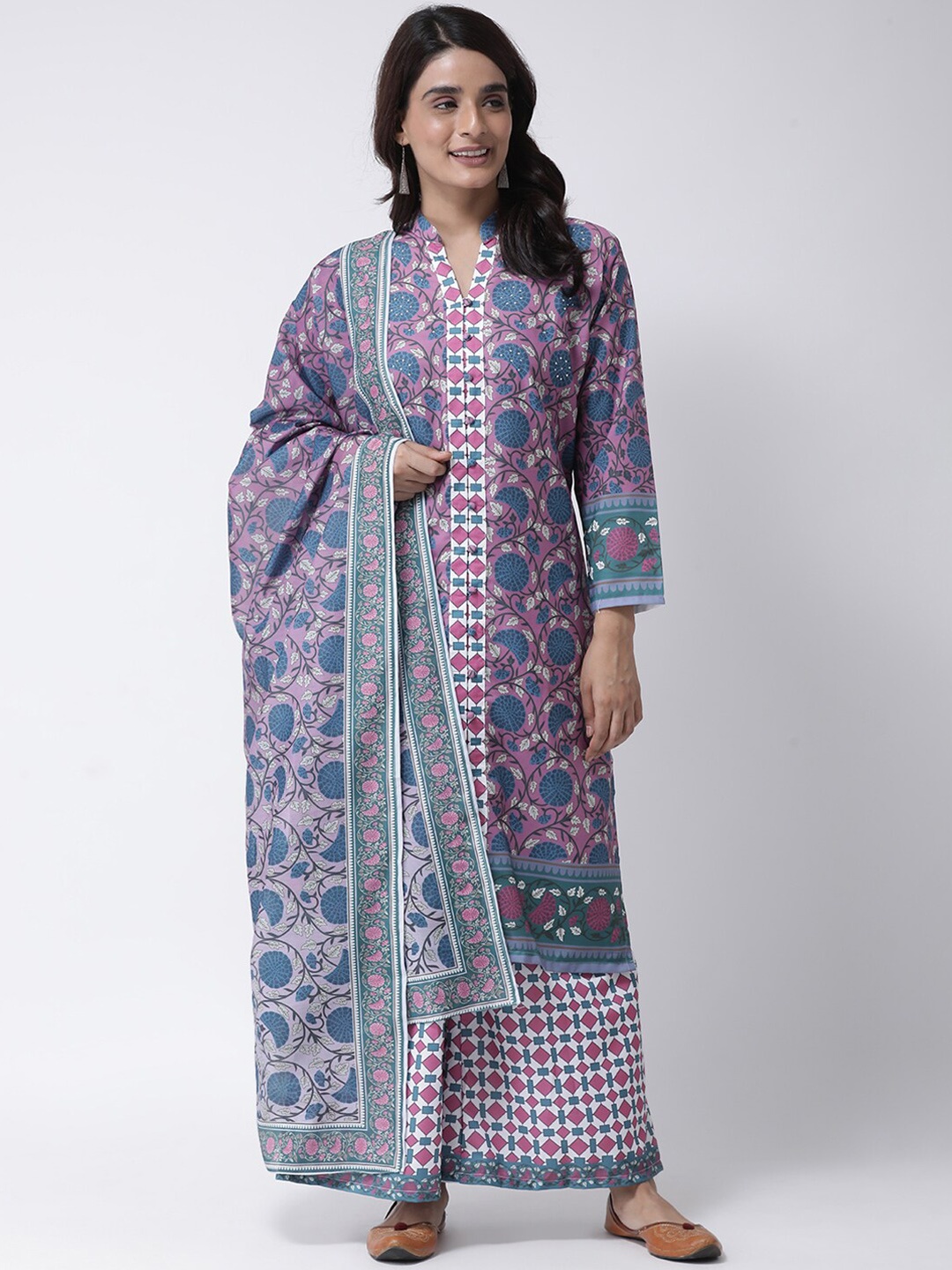 

Hangup Women Pink & White Printed Dupatta