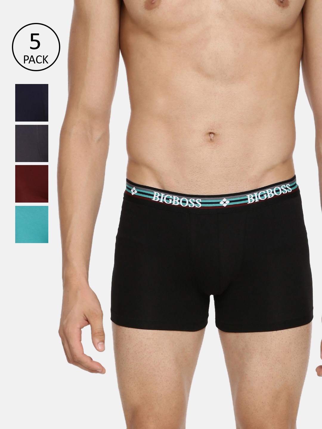 

Dollar Bigboss Men Pack of 5 Shuffle Intellisoft Cotton Spandex Trunk MDTR-18-FLEXITNK-PO5, Assorted