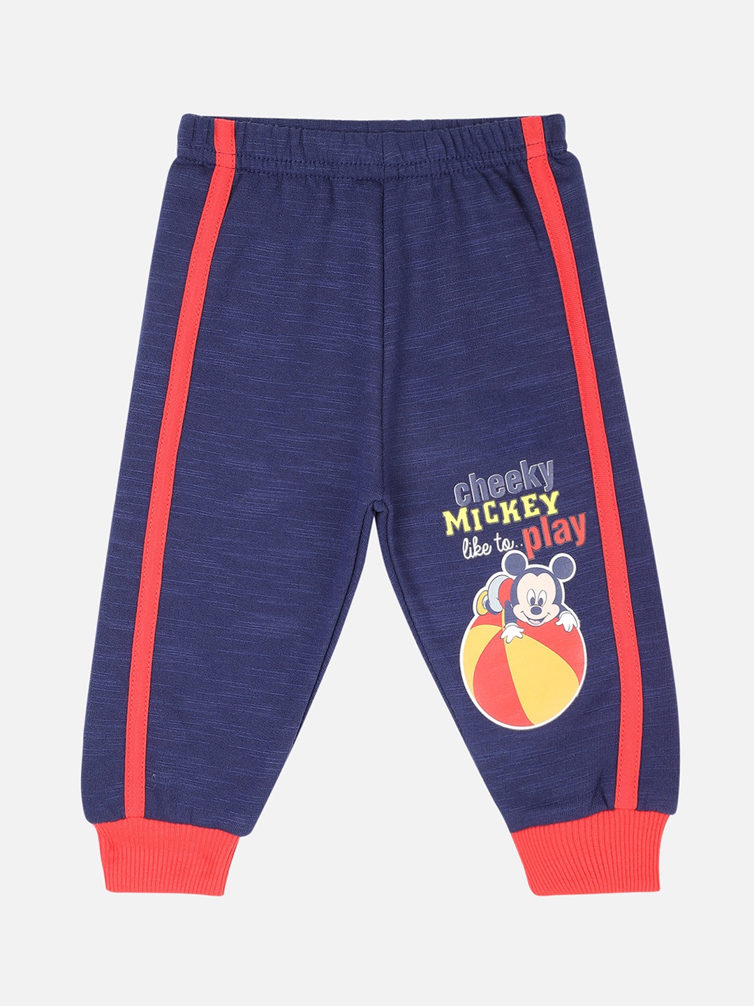 

Bodycare First Infant Boys Navy Blue & Red Mickey Mouse Printed Slim-Fit Joggers
