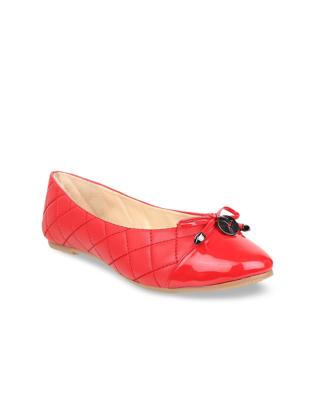 

Sherrif Shoes Women Red Textured Ballerinas