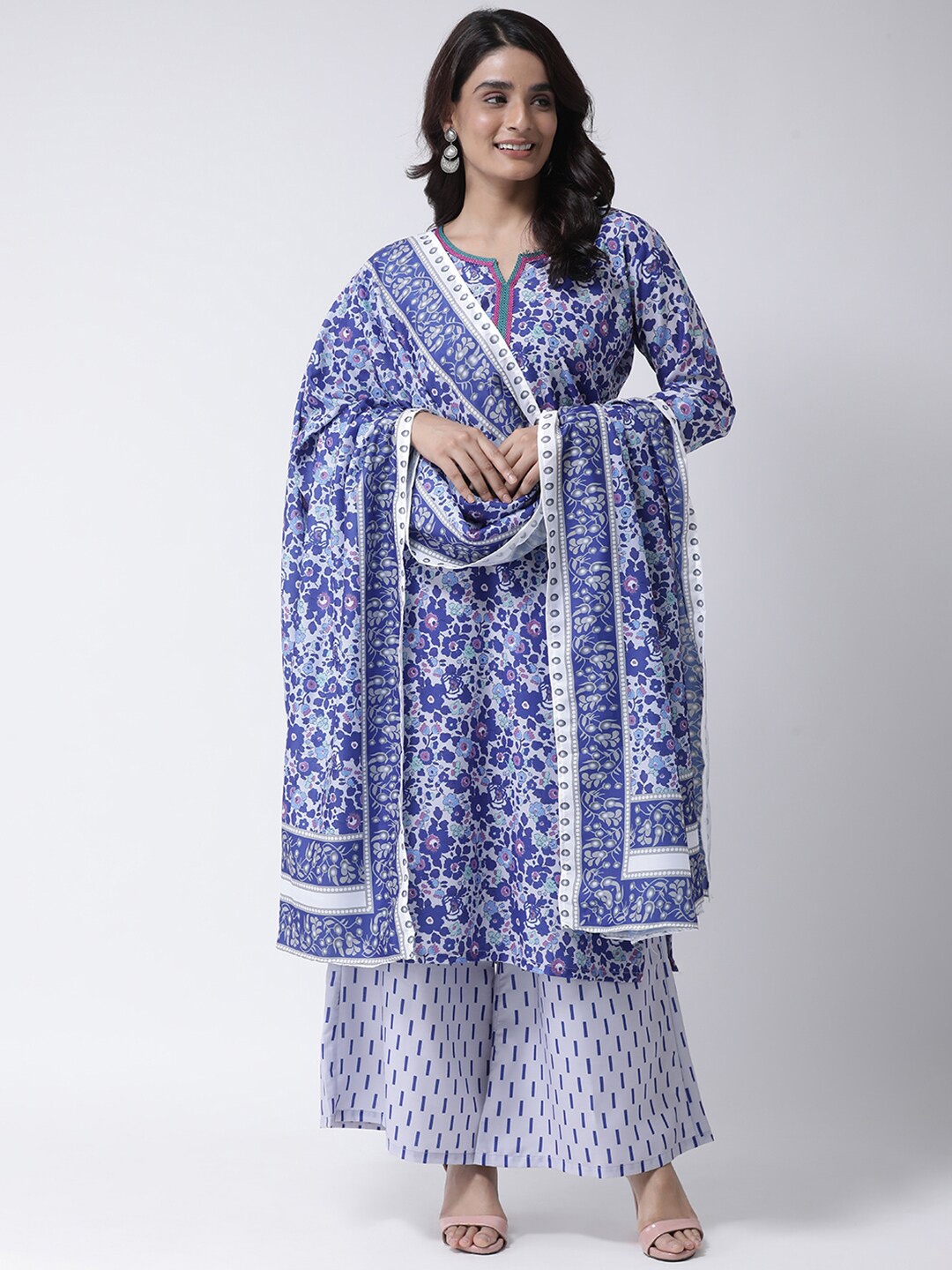 Hangup Women Blue & Grey Printed Hangup Dupatta