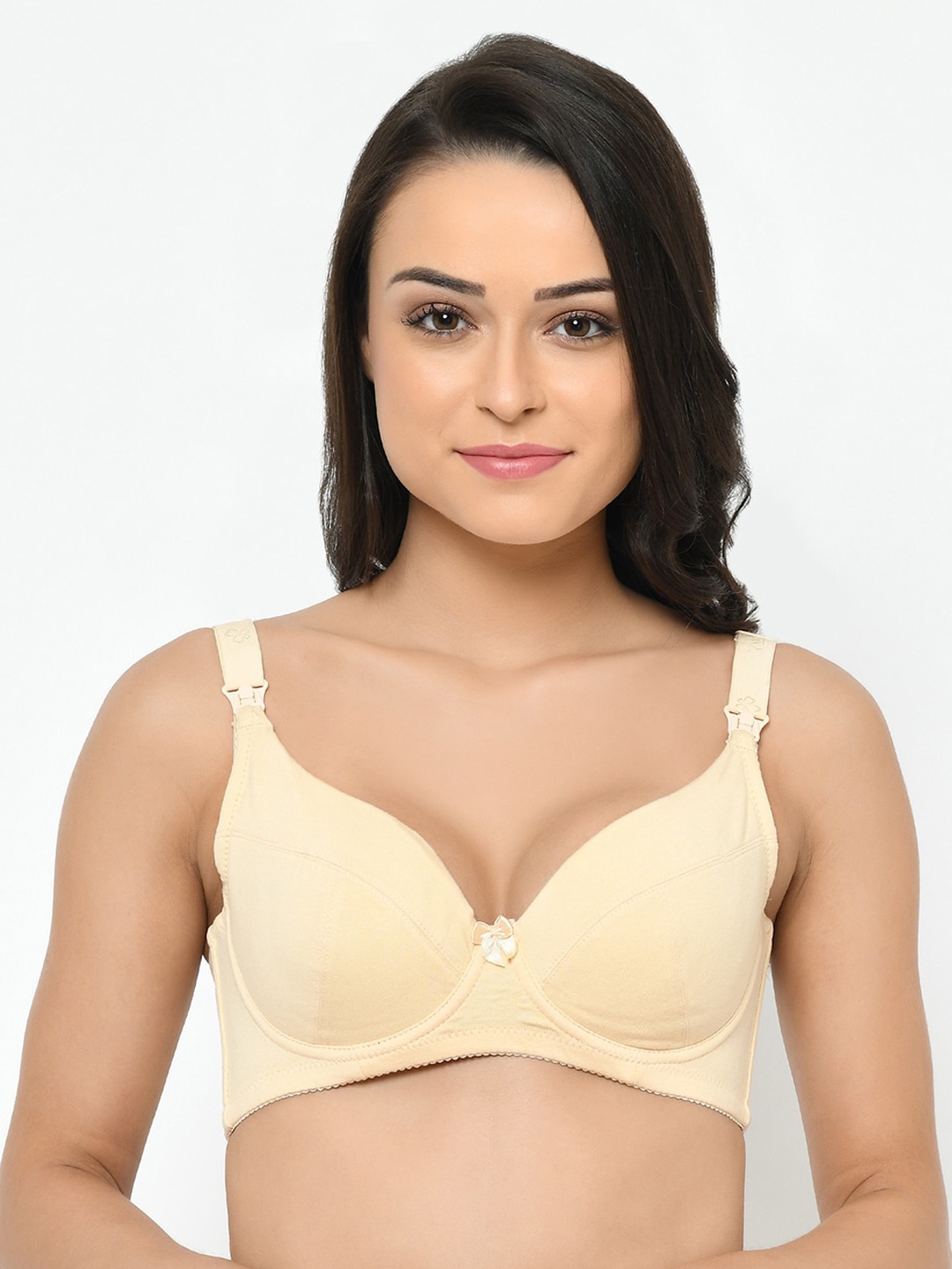 

Cosmo Lady Beige Solid Underwired Non-Padded Maternity Bra 094926