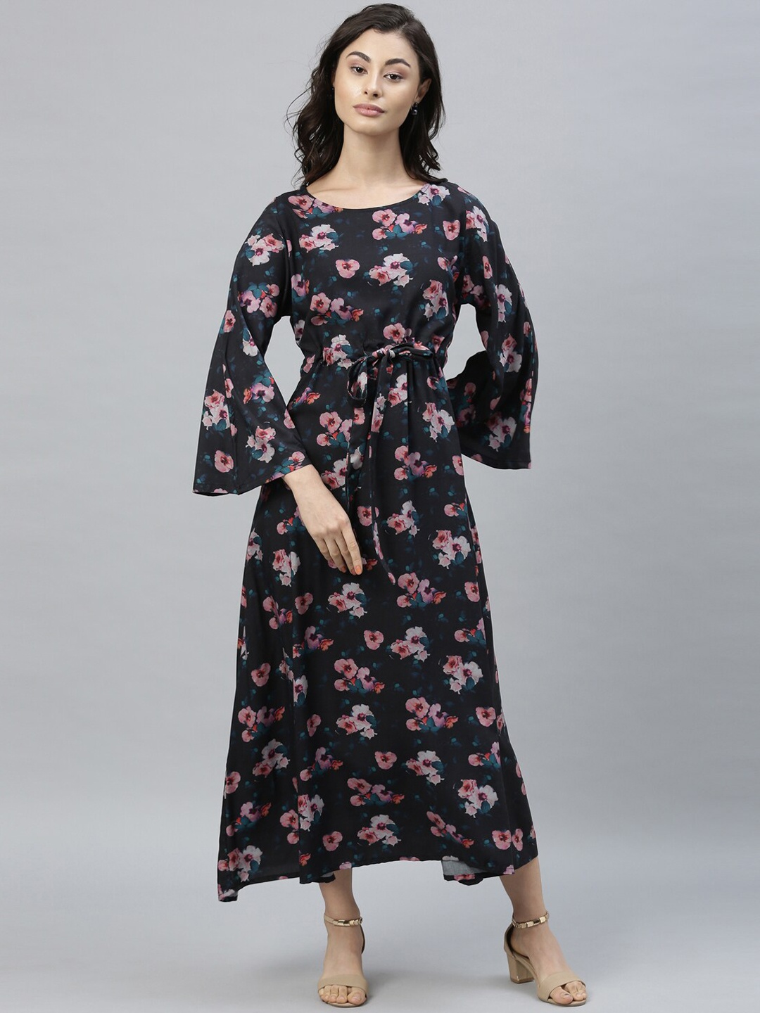 

RAREISM Women Black Printed Maxi Dress