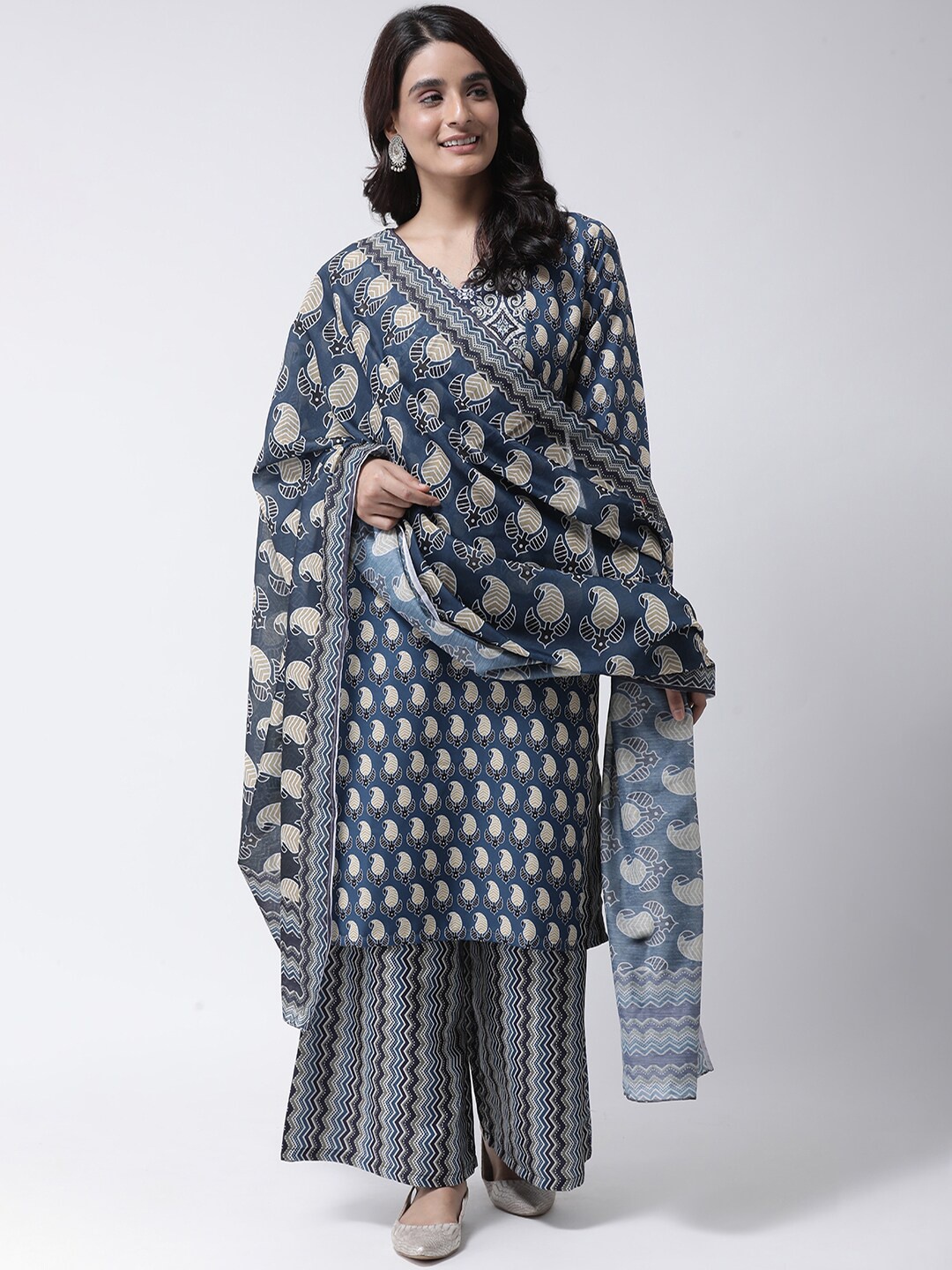 

Hangup Women Blue & Beige Printed Hangup Dupatta