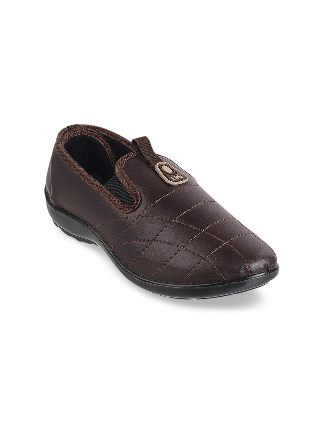 

WALKWAY by Metro Women Brown Textured Slip-On Sneakers