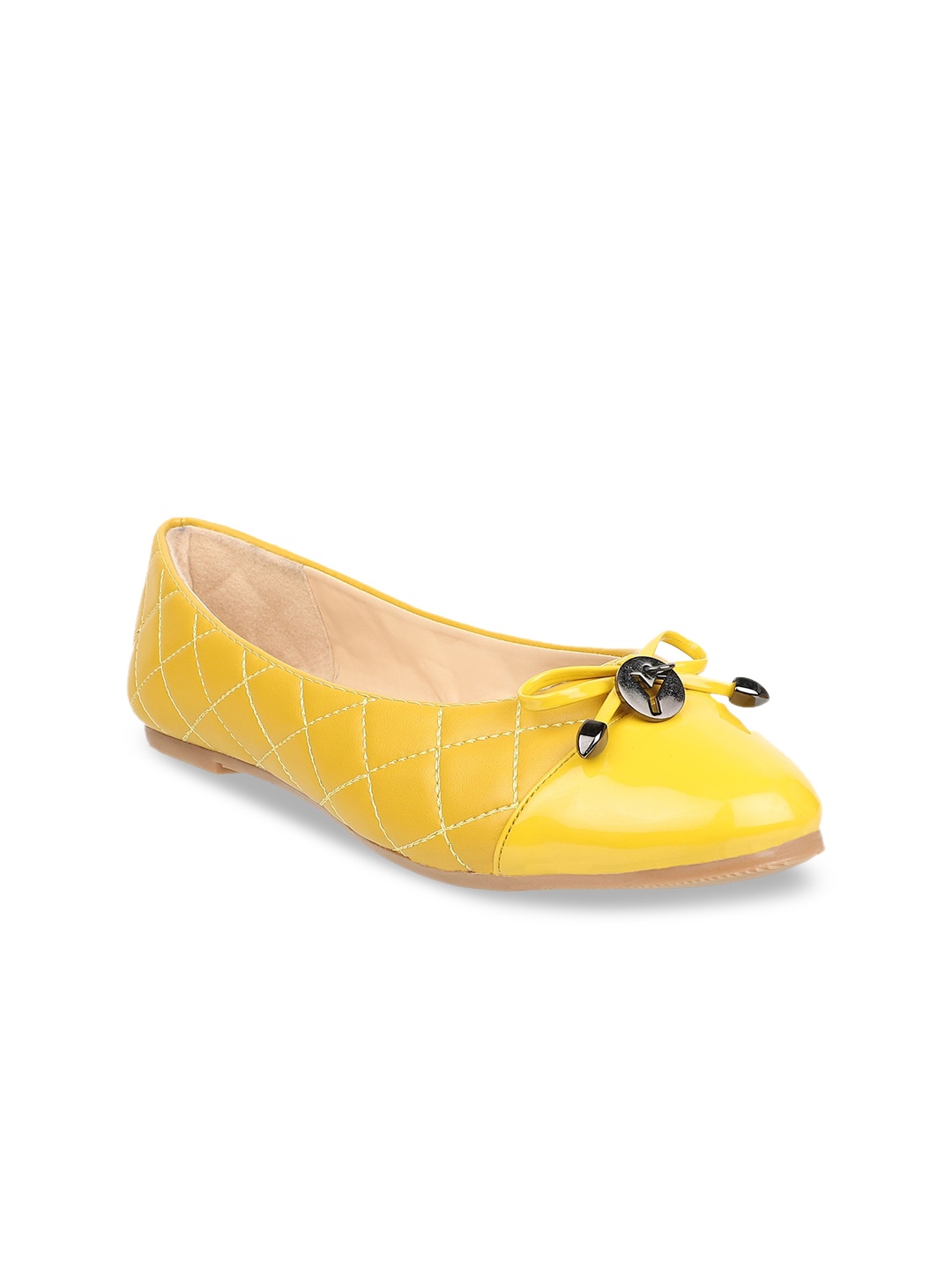 

Sherrif Shoes Women Yellow Textured Ballerinas