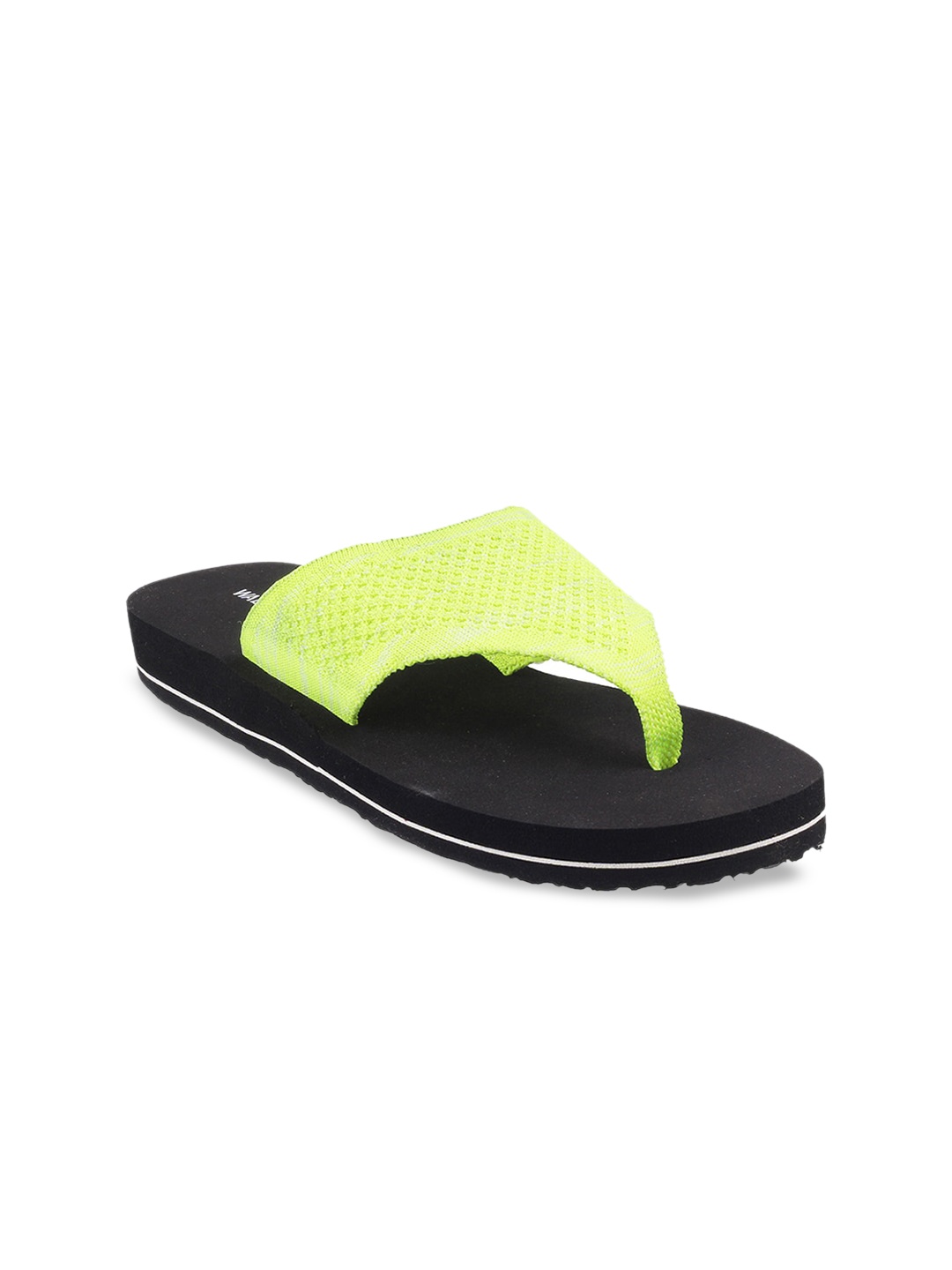 

WALKWAY by Metro Women Lime Green Self Design Thong Flip-Flops