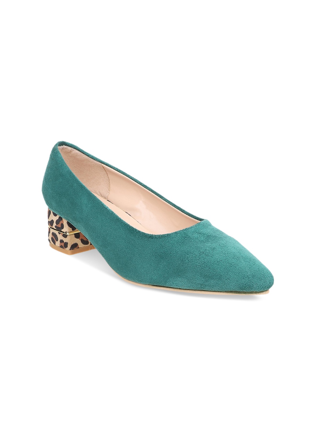 

Sherrif Shoes Women Green Solid Pumps