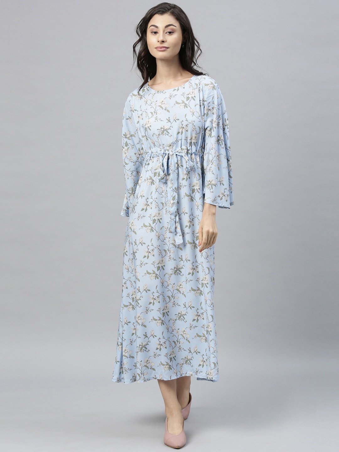 

RAREISM Women Blue Printed Maxi Dress