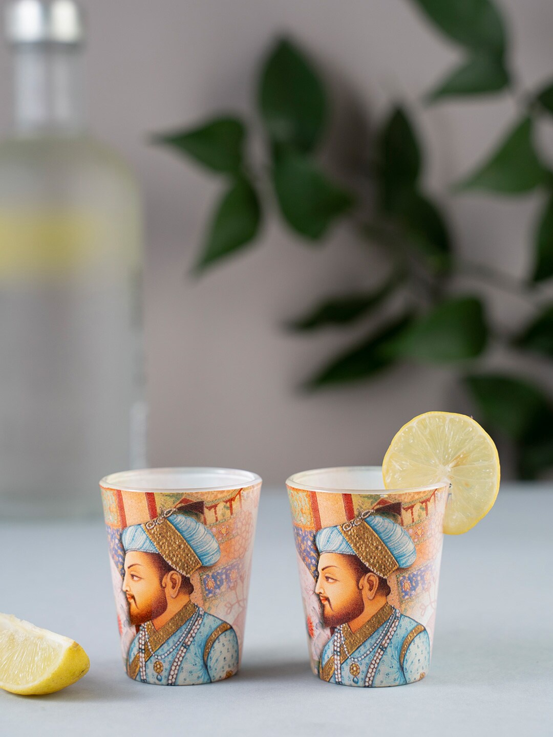 

KOLOROBIA Set of 2 Blue & Pink Royal Mughal Emperor Shot Glasses 30 ml