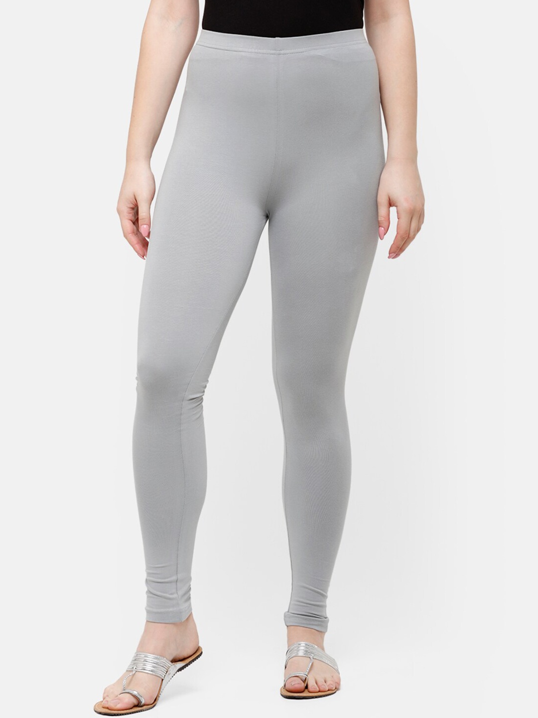 

De Moza Women Grey Solid Ankle-Length Leggings