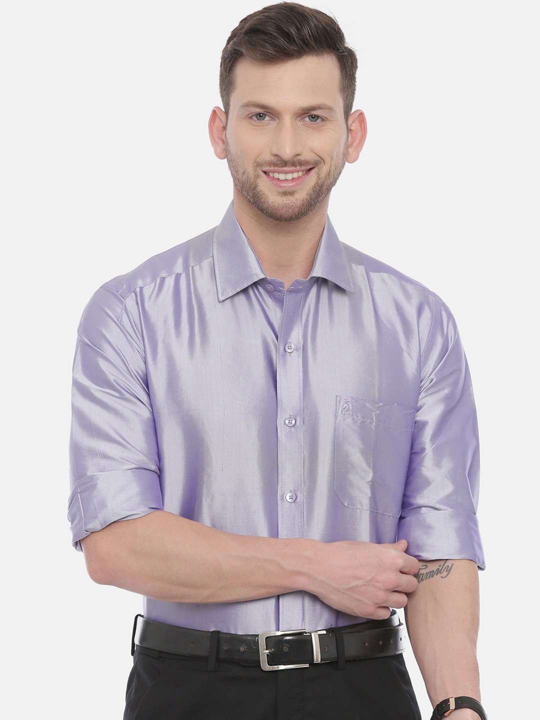 Khoday Williams Men Purple Regular Fit Solid Casual Shirt