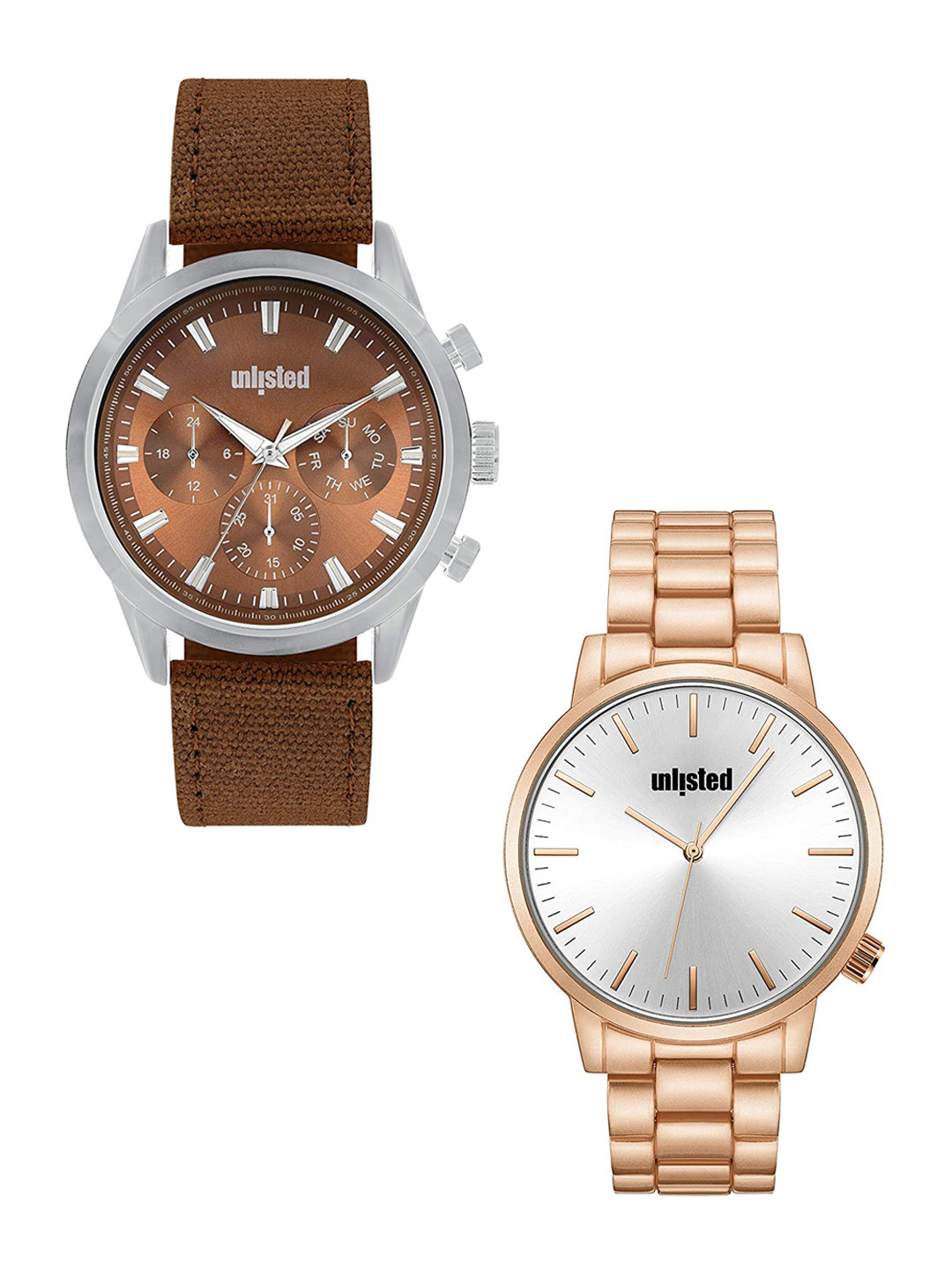 

UNLISTED A KENNETH COLE PRODUCTION Men Set Of 2 Brown & Silver-Toned Watch UL51145005