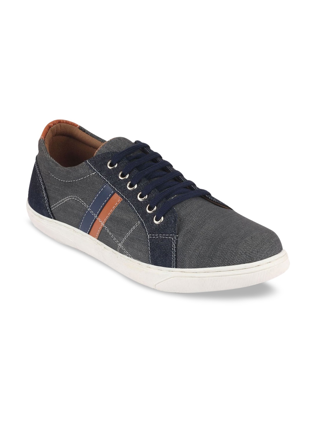 

FAUSTO Men Navy Blue Striped Sneakers