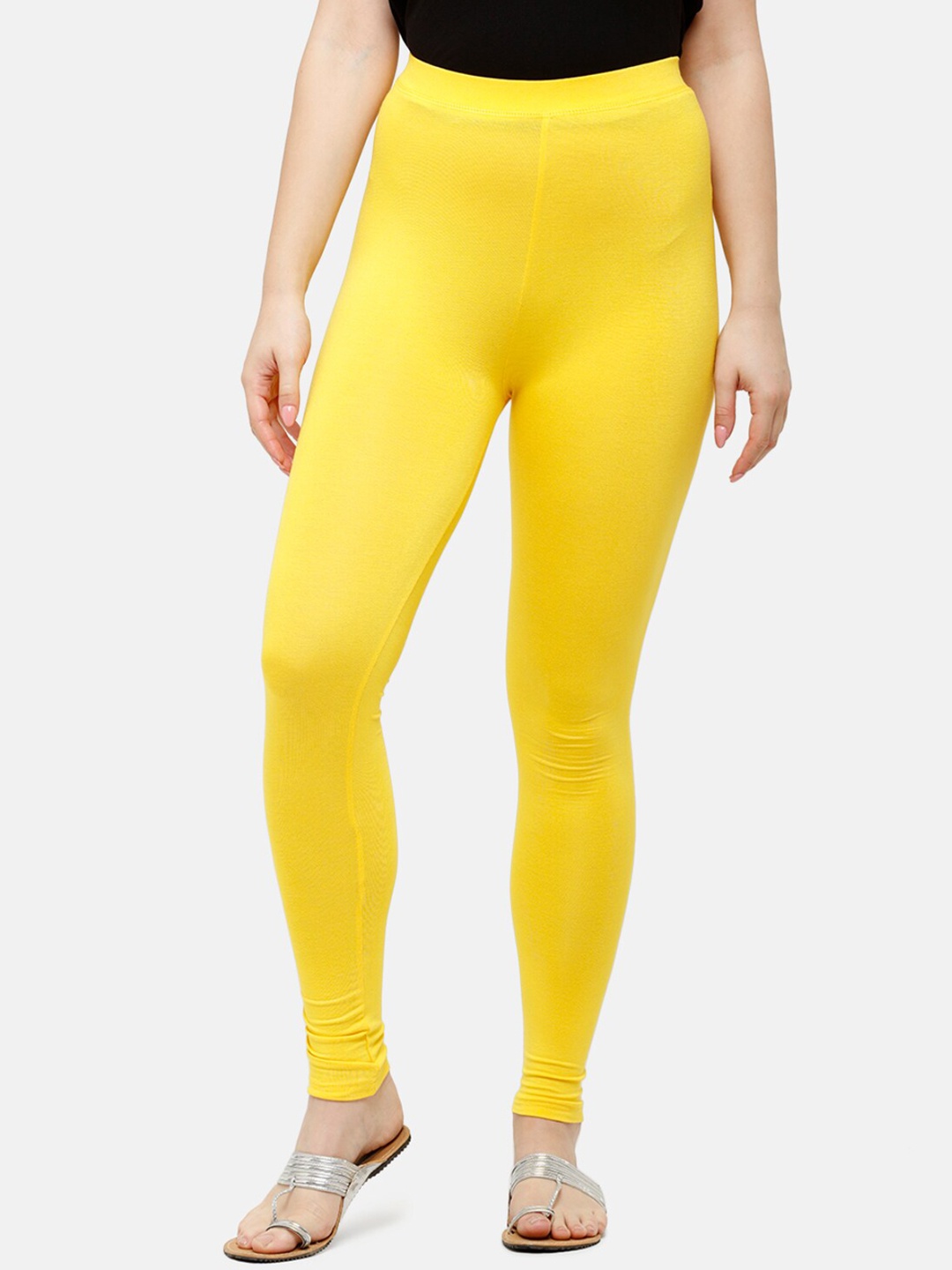 

De Moza Women Yellow Solid Ankle-Length Leggings