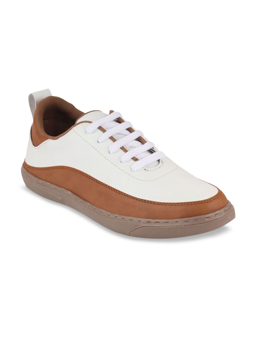FAUSTO Men White Colourblocked Sneakers