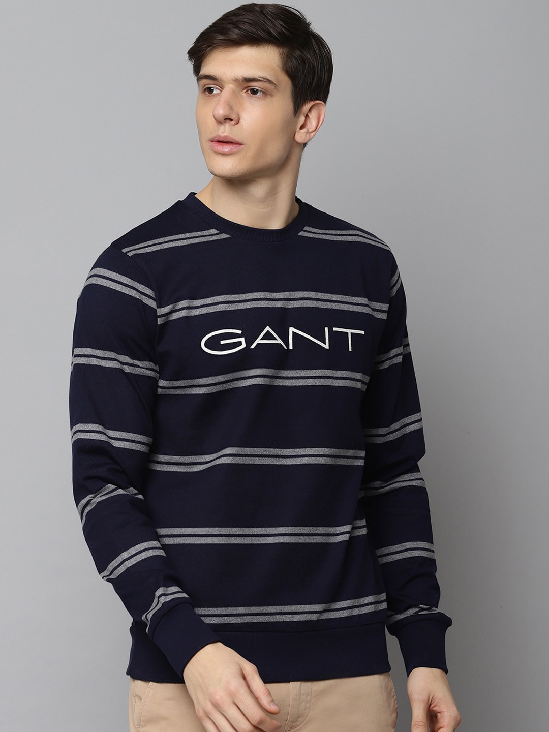 

GANT Men Blue Striped Sweatshirt