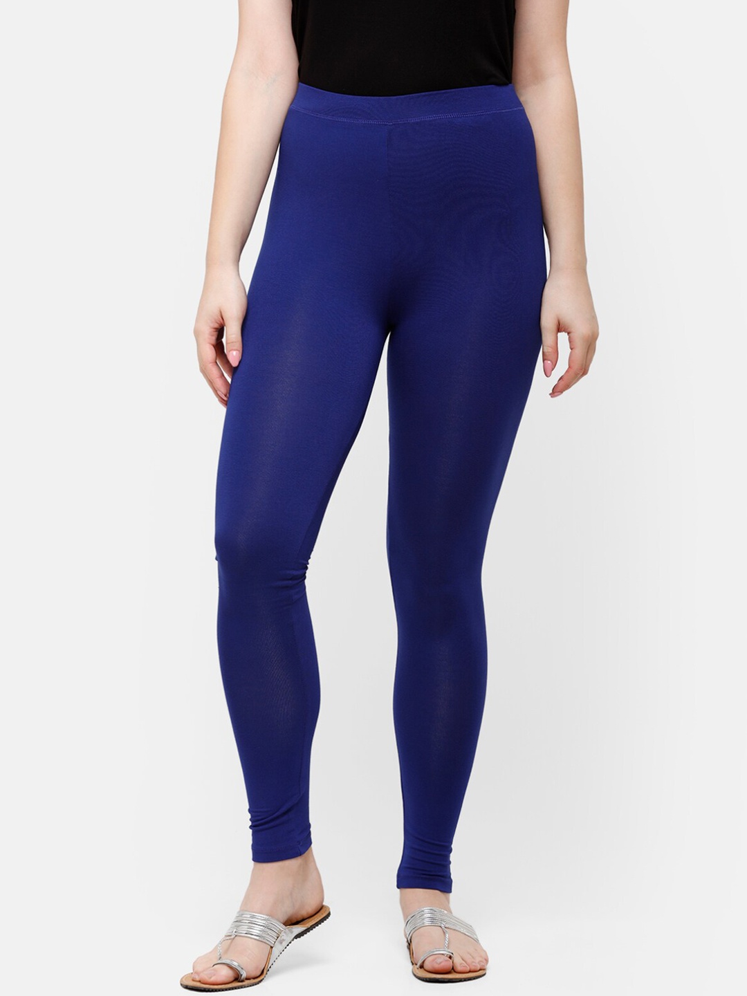 De Moza Women Blue Solid Ankle-Length Leggings