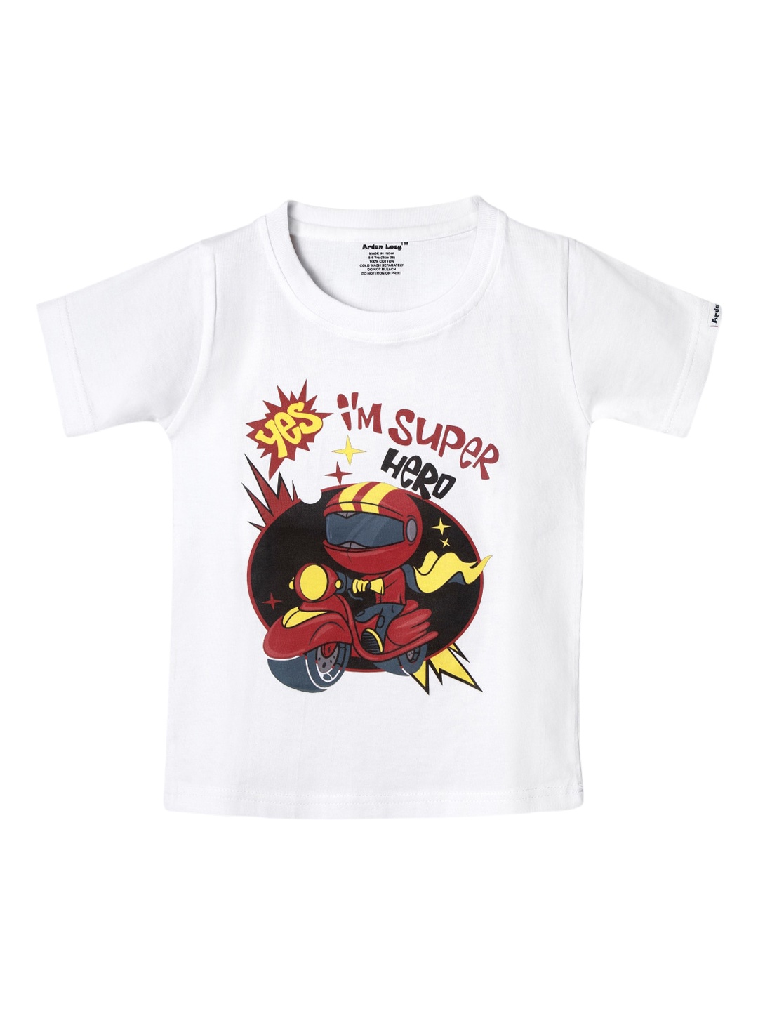 

Ardan Lucy Boys White Printed Round Neck T-shirt
