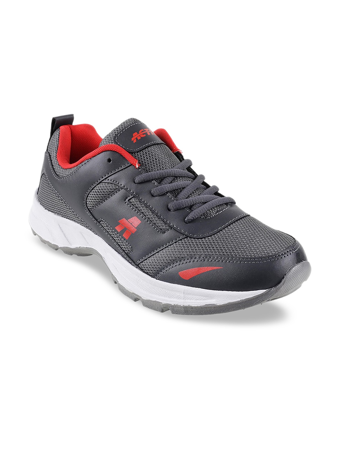 

WALKWAY by Metro Men Red & Grey Woven Design Trekking Shoes