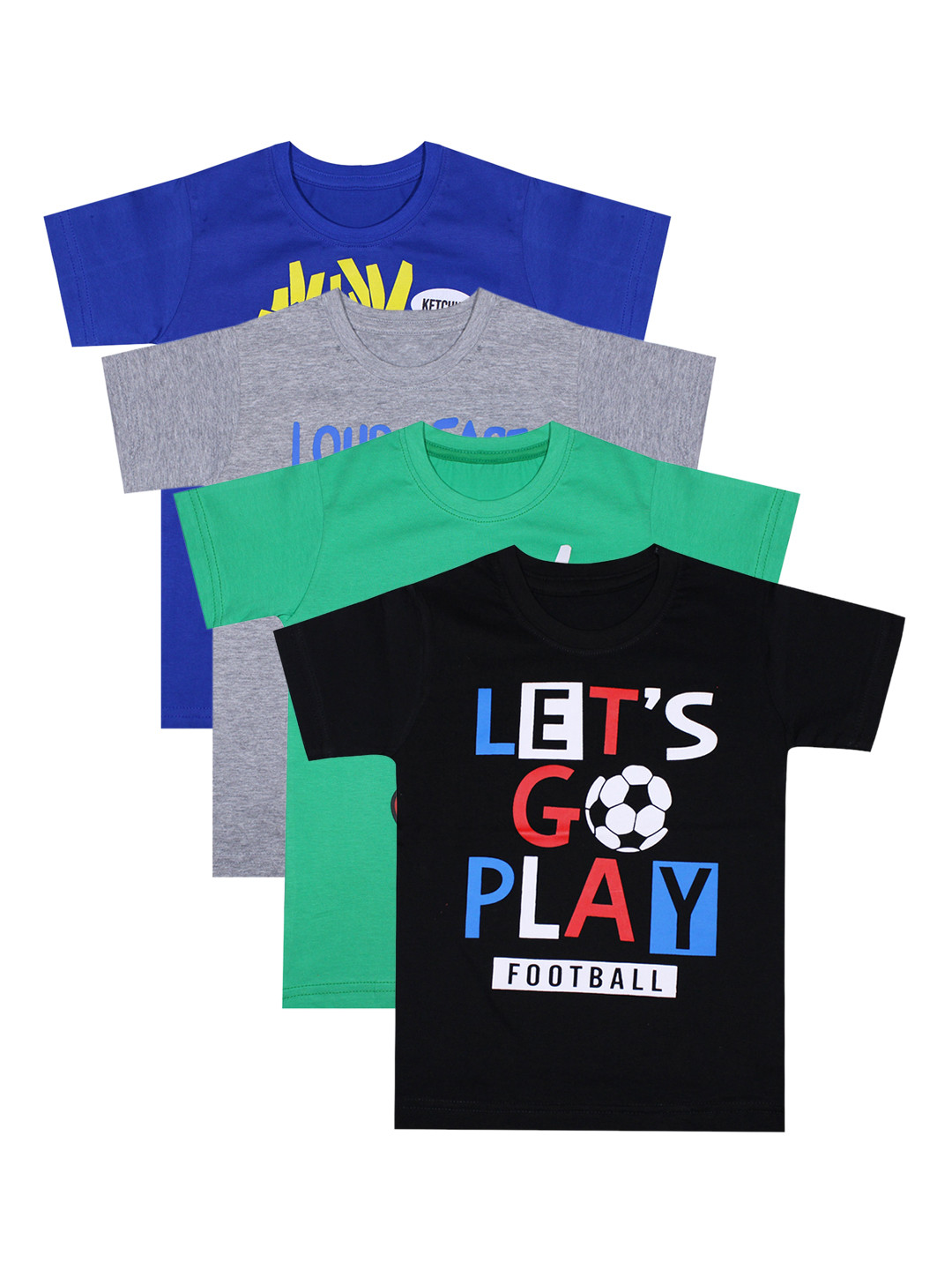 

Luke & Lilly Boys Pack Of 4 Printed Round Neck T-shirts, Black