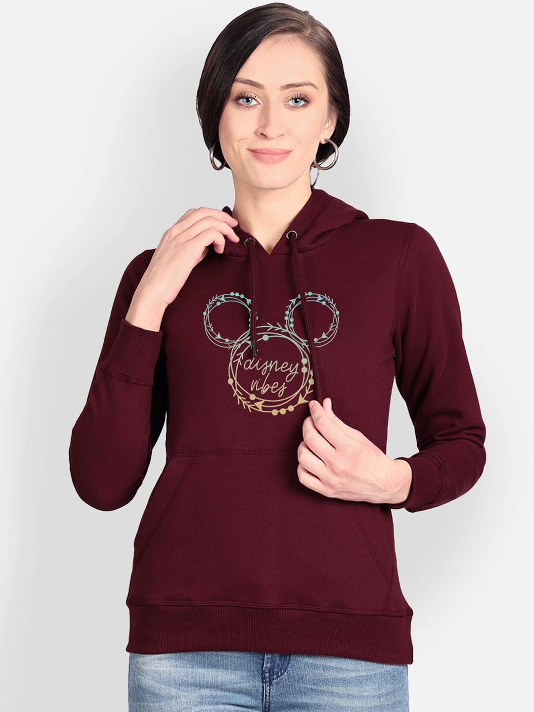 

Free Authority Mickey & Friends Print Maroon Hoodie for Women