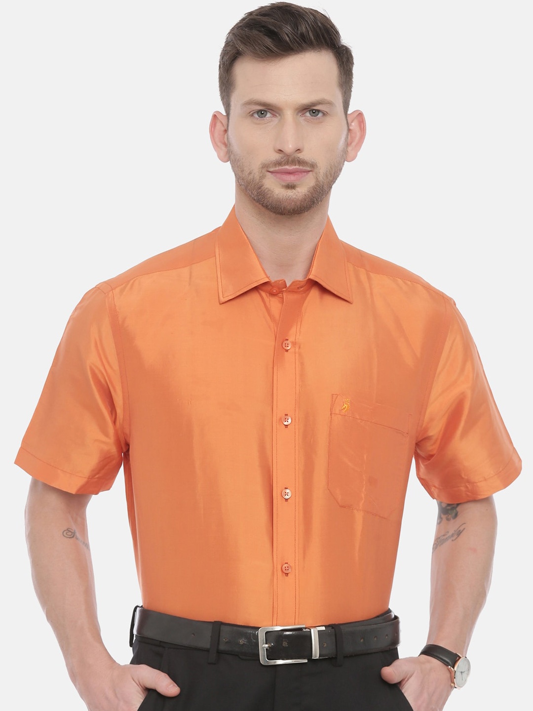 

Khoday Williams Men Orange Regular Fit Solid Casual Shirt