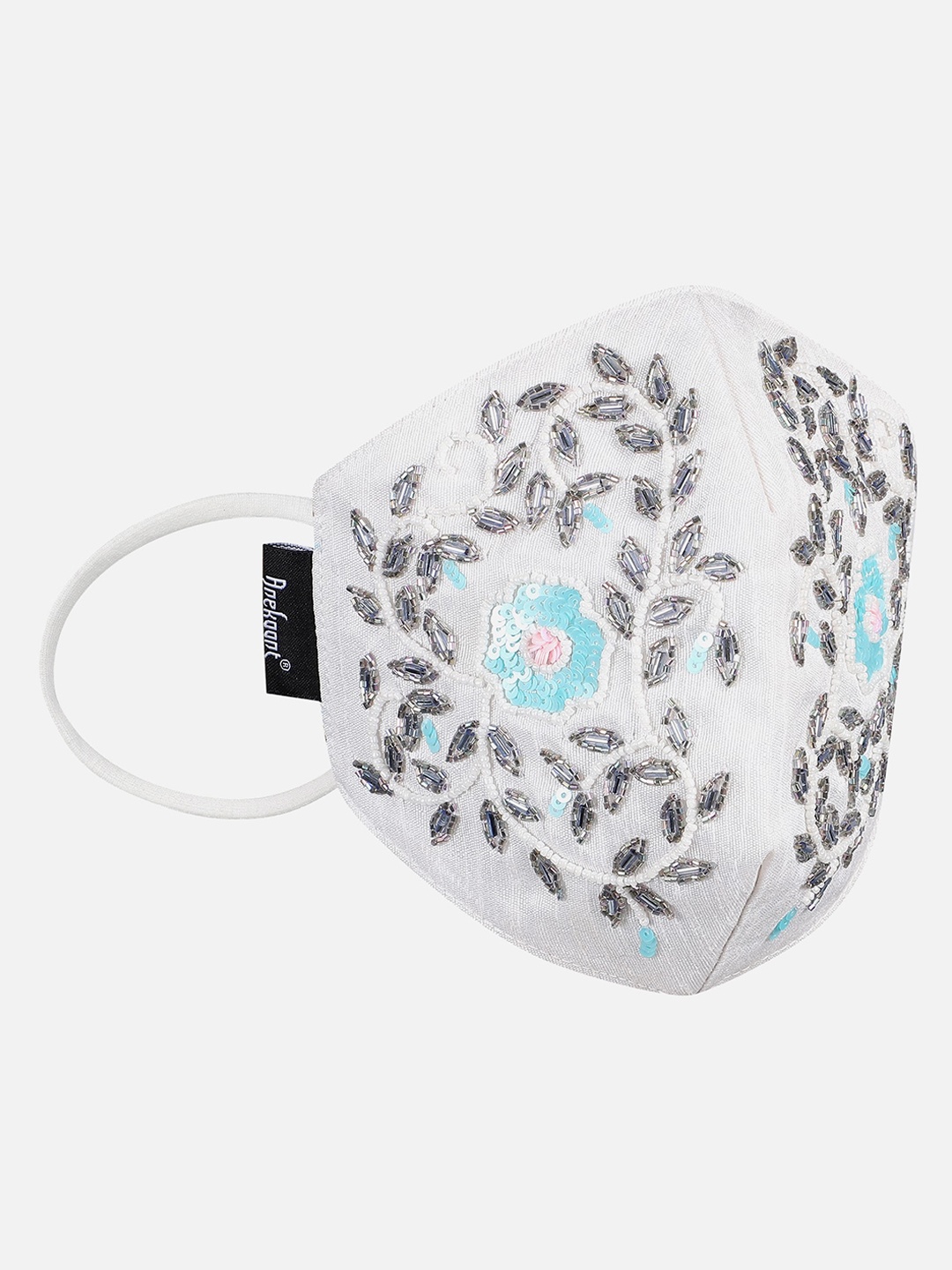 

Anekaant Women Grey Embellished 3-Ply Cloth Mask