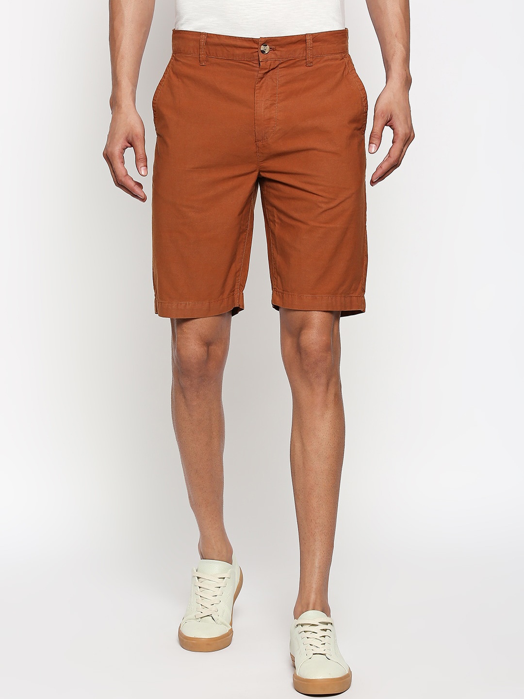 

People Men Rust Solid Regular Fit Shorts