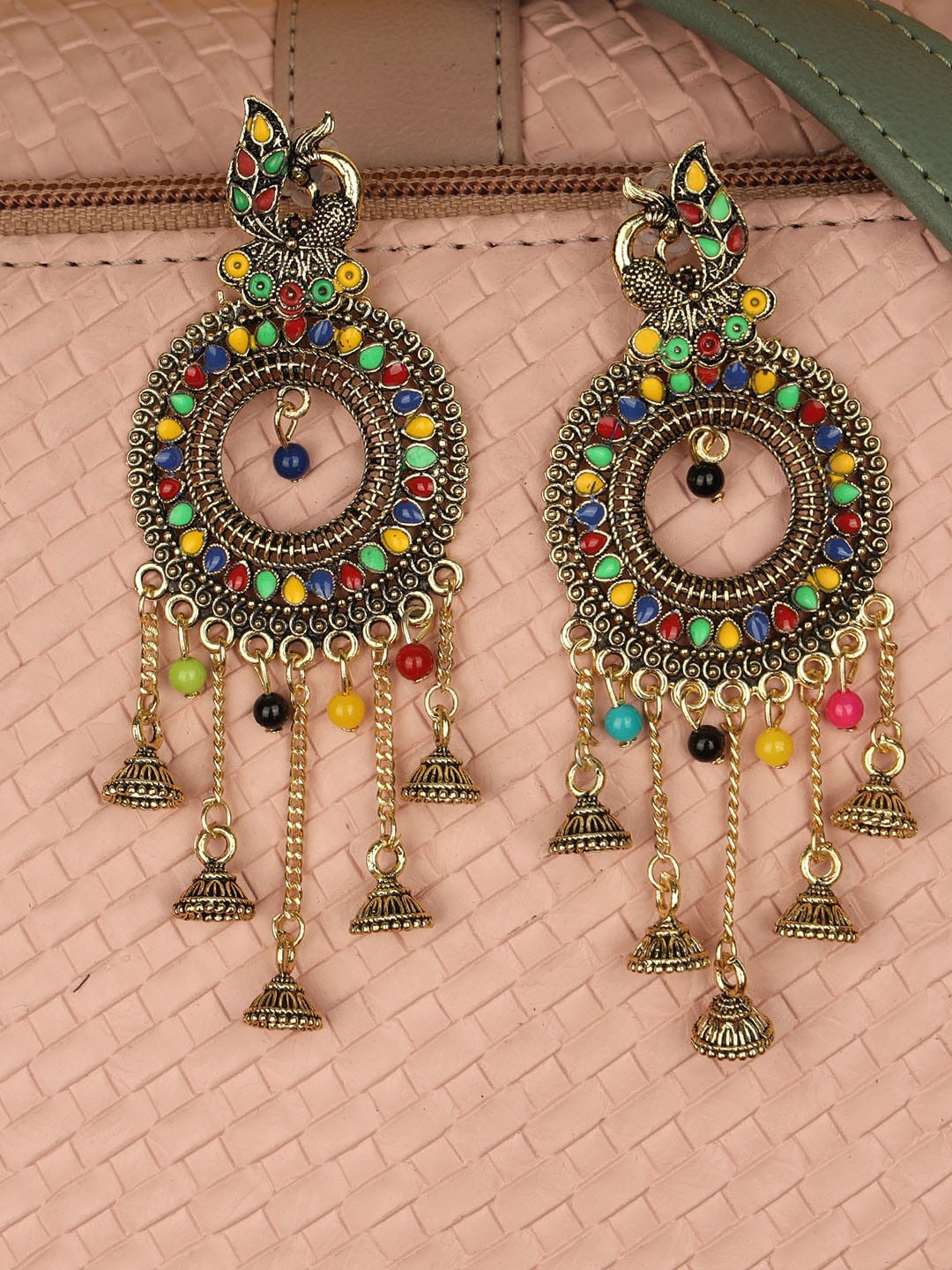 

ANIKAS CREATION Gold-Plated Contemporary Chandbalis
